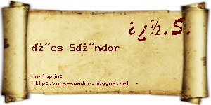 Ács Sándor névjegykártya