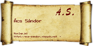 Ács Sándor névjegykártya
