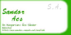 sandor acs business card